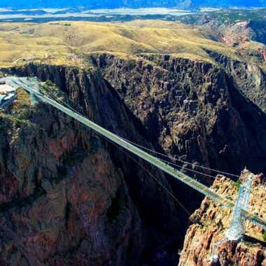 Aerial view of the Royal Gorge Bridge